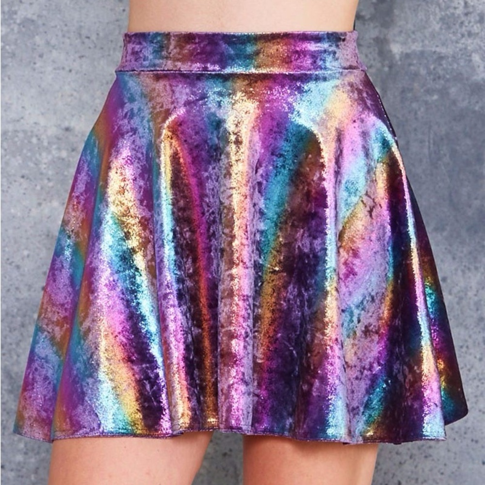 VELVET RAINBOW SKATER SKIRT